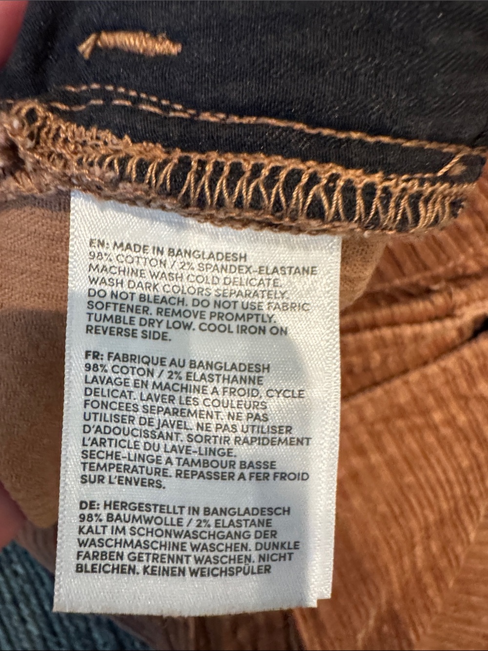 Lands' End Corduroy Pants in Camel Brown - Picture 3 of 5